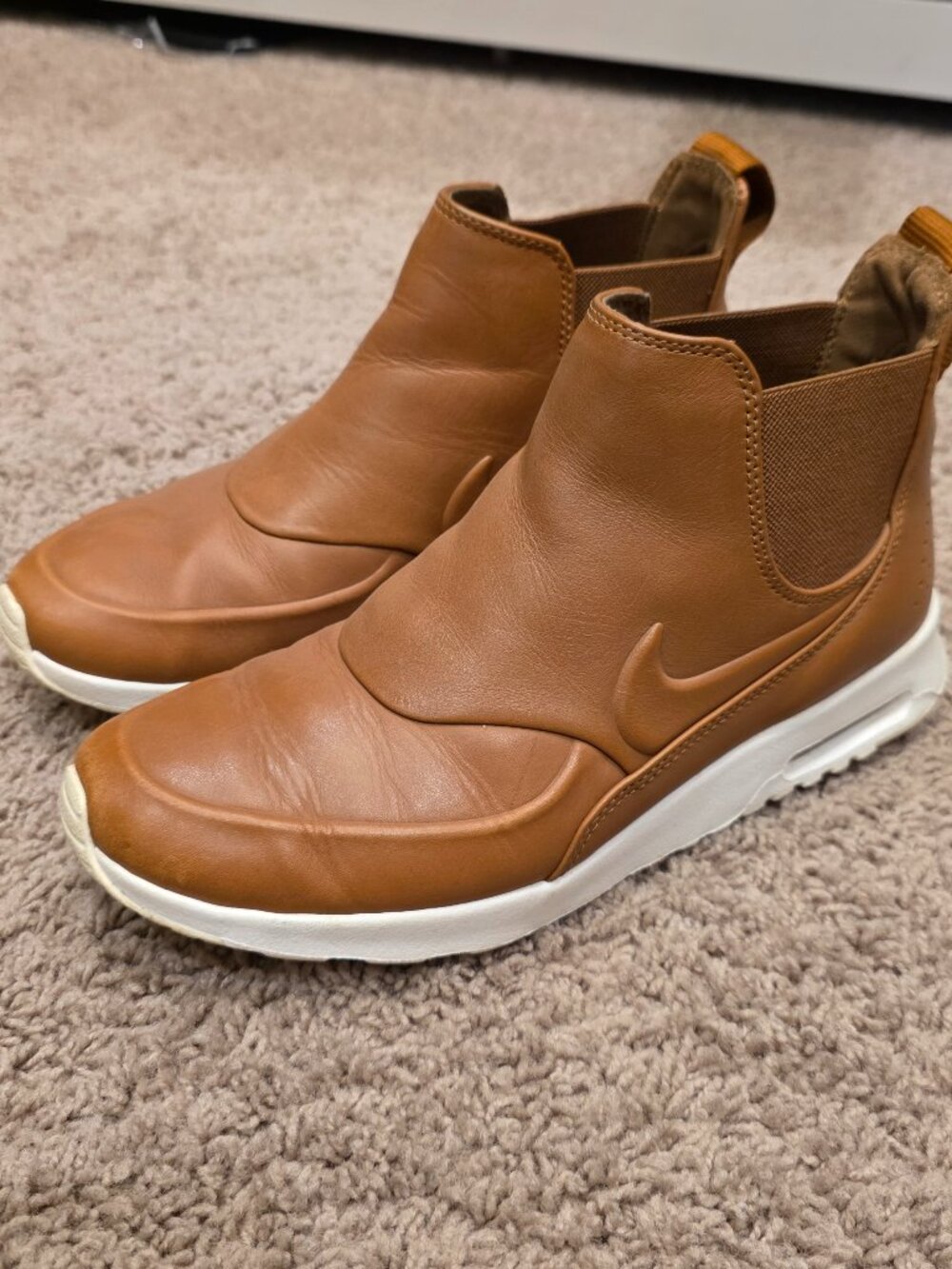 **Nike Air Max Thea Mid Brown Leather Chelsea Boot Sneakers Size 10**
